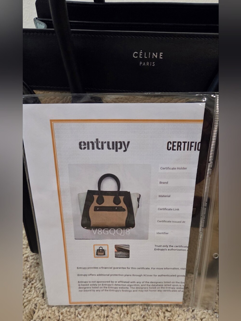 Celine Mini Luggage Tote – Tri-Color Drummed Calfskin Leather With COA - Picture 9 of 9